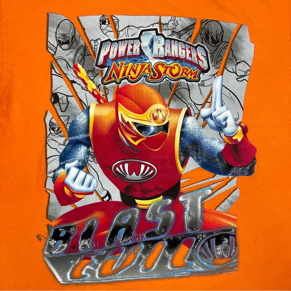 Vintage Power Rangers Red Wind Ranger Ninja Storm Tee Large 10/12 - Picture 3 of 11